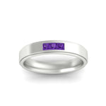Load image into Gallery viewer, princess-cut-3-stone-purple-amethyst-mens-wedding-ring-in-white-gold-fdm10340prgvitoangle5-nl-wg