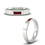 Load image into Gallery viewer, princess-cut-3-stone-ruby-mens-wedding-ring-in-white-gold-fdm10340prgrudrangle3-nl-wg