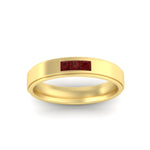Load image into Gallery viewer, princess-cut-3-stone-ruby-mens-wedding-ring-in-yellow-gold-fdm10340prgrudrangle5-nl-yg