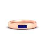 Load image into Gallery viewer, princess-cut-3-stone-sapphire-mens-wedding-ring-in-rose-gold-fdm10340prgsabl-nl-rg
