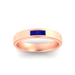 Load image into Gallery viewer, princess-cut-3-stone-sapphire-mens-wedding-ring-in-rose-gold-fdm10340prgsablangle5-nl-rg