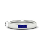 Load image into Gallery viewer, princess-cut-3-stone-sapphire-mens-wedding-ring-in-white-gold-fdm10340prgsabl-nl-wg-hw