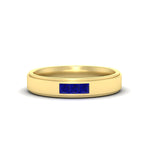 Load image into Gallery viewer, princess-cut-3-stone-sapphire-mens-wedding-ring-in-yellow-gold-fdm10340prgsabl-nl-yg