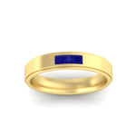 Load image into Gallery viewer, princess-cut-3-stone-sapphire-mens-wedding-ring-in-yellow-gold-fdm10340prgsablangle5-nl-yg