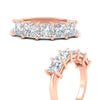 Load image into Gallery viewer, princess-cut-4-carat-five-stone-diamond-ring-in-rose-gold-fdwb8008prangle3-4.00ct-nl-rg