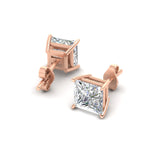 Load image into Gallery viewer, Princess Cut Diamond Stud Earring