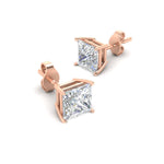 Load image into Gallery viewer, Princess Cut Diamond Stud Earring