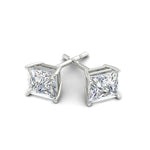 Load image into Gallery viewer, Princess Cut Diamond Stud Earring
