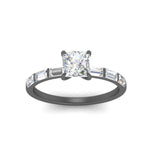 Load image into Gallery viewer, Baguette Thin Band Engagement Ring Princess Cut