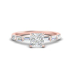 Load image into Gallery viewer, Baguette Thin Band Engagement Ring Princess Cut