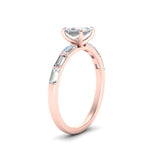 Load image into Gallery viewer, Baguette Thin Band Engagement Ring Princess Cut