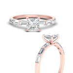 Load image into Gallery viewer, Baguette Thin Band Engagement Ring Princess Cut