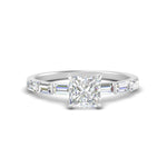 Load image into Gallery viewer, Baguette Thin Band Engagement Ring Princess Cut