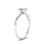 Load image into Gallery viewer, Baguette Thin Band Engagement Ring Princess Cut