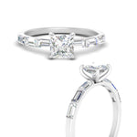 Load image into Gallery viewer, Baguette Thin Band Engagement Ring Princess Cut