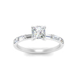 Load image into Gallery viewer, Baguette Thin Band Engagement Ring Princess Cut