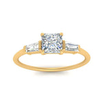 Load image into Gallery viewer, princess-cut-bar-baguette-3-stone-diamond-engagement-ring-in-FDENS100PRR-NL-YG