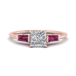 Load image into Gallery viewer, princess-cut-bar-baguette-3-stone-pink-sapphire-engagement-ring-in-FDENS100PRRGSADRPI-NL-RG