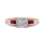 Load image into Gallery viewer, princess-cut-bar-baguette-3-stone-ruby-engagement-ring-in-FDENS100PRRGRUDR-NL-RG