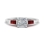 Load image into Gallery viewer, princess-cut-bar-baguette-3-stone-ruby-engagement-ring-in-FDENS100PRRGRUDR-NL-WG
