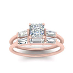 Load image into Gallery viewer, princess-cut-bar-set-diamond-ring-with-matching-3-baguette-wedding-band-in-rose-gold-FDENS100PRANGLE5-NL-RG