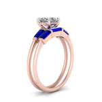 Load image into Gallery viewer, princess-cut-bar-set-sapphire-ring-with-matching-3-baguette-wedding-band-in-rose-gold-FDENS100PRGSABLANGLE2-NL-RG
