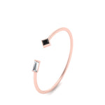 Load image into Gallery viewer, Princess Cut And Baguette Stacking Thin Ring