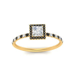 Load image into Gallery viewer, princess-cut-black-diamond-halo-petite-engagement-ring-in-yellow-gold-FD8523PRRGBLACKANGLE3-NL-YG