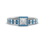 Load image into Gallery viewer, princess-cut-blue-topaz-halo-wedding-ring-set-in-white-gold-FD8523PRGICBLTO-NL-WG