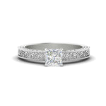 Load image into Gallery viewer, princess-cut-celtic-engraved-solitaire-ring-in-white-gold-fdenr8544prrsleep-nl-wg