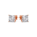 Load image into Gallery viewer, Princess Cut Diamond Stud Earring