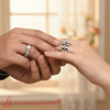Load image into Gallery viewer, engraved-trio-matching-wedding-sets-with-black-diamond-in-14k-white-gold-fd8225