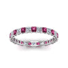 Load image into Gallery viewer, princess-cut-diamond-eternity-ring-1.50-carat-with-pink-sapphire-in-white-gold-FDEWB8675PR-1.50CTGSADRPIANGLE5-NL-WG