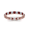 Load image into Gallery viewer, princess-cut-diamond-eternity-ring-1.50-carat-with-ruby-in-rose-gold-FDEWB8675PR-1.50CTGRUDRANGLE5-NL-RG