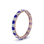Load image into Gallery viewer, princess-cut-diamond-eternity-ring-1.50-carat-with-sapphire-in-rose-gold-FDEWB8675PR-1.50CTGSABLANGLE2-NL-RG