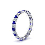Load image into Gallery viewer, princess-cut-diamond-eternity-ring-1.50-carat-with-sapphire-in-white-gold-FDEWB8675PR-1.50CTGSABLANGLE2-NL-WG