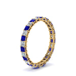 Load image into Gallery viewer, princess-cut-diamond-eternity-ring-1.50-carat-with-sapphire-in-yellow-gold-FDEWB8675PR-1.50CTGSABLANGLE2-NL-YG