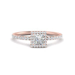 Load image into Gallery viewer, princess-cut-diamond-halo-petite-engagement-ring-in-rose-gold-FD8523PRRANGLE3-NL-RG
