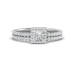 Load image into Gallery viewer, princess-cut-diamond-halo-wedding-ring-set-in-white-gold-FD8523PR-NL-WG