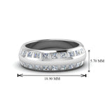 Load image into Gallery viewer, Double Row Diamond Eternity Mens Engagement Ring