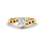 Load image into Gallery viewer, princess-cut-diamond-swirl-channel-set-ruby-wedding-ring-in-yellow-gold-FDENS4028PRRGRUDR-NL-YG.jpg?v=1754995974