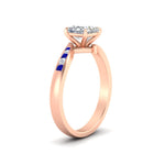 Load image into Gallery viewer, princess-cut-diamond-swirl-channel-set-sapphire-wedding-ring-in-rose-gold-FDENS4028PRRGSABLANGLE2-NL-RG.jpg?v=1754995969