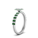 Load image into Gallery viewer, princess-cut-emerald-halo-wedding-ring-set-in-white-gold-FD8523PRGEMGR-NL-WG
