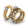 Load image into Gallery viewer, princess-cut-engraved-trio-matching-diamond-wedding-sets-with-black-diamond-in-14K-yellow-gold-FD8225TPRGBLACKANGLE2-NL-YG?v=1756184721