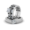 Load image into Gallery viewer, princess-cut-engraved-trio-matching-diamond-wedding-sets-with-black-diamond-in-18K-white-gold-FD8225TPRGBLACKANGLE5-NL-WG?v=1756184721