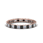 Load image into Gallery viewer, princess-cut-eternity-ring-1.50-carat-with-black-diamond-in-rose-gold-FDEWB8675PR-1.50CTGBLACK-NL-RG