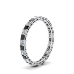 Load image into Gallery viewer, princess-cut-eternity-ring-1.50-carat-with-black-diamond-in-white-gold-FDEWB8675PR-1.50CTGBLACKANGLE2-NL-WG