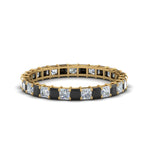 Load image into Gallery viewer, princess-cut-eternity-ring-1.50-carat-with-black-diamond-in-yellow-gold-FDEWB8675PR-1.50CTGBLACK-NL-YG
