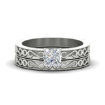 Load image into Gallery viewer, princess-cut-filigree-single-stone-diamond-wedding-ring-set-in-white-gold-FDENS3289PR-NL-WG.jpg?v=1763371079