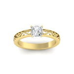 Load image into Gallery viewer, princess-cut-filigree-single-stone-engagement-ring-in-yellow-gold-FDENS3289PRRANGLE5-NL-YG.jpg?v=1763370606